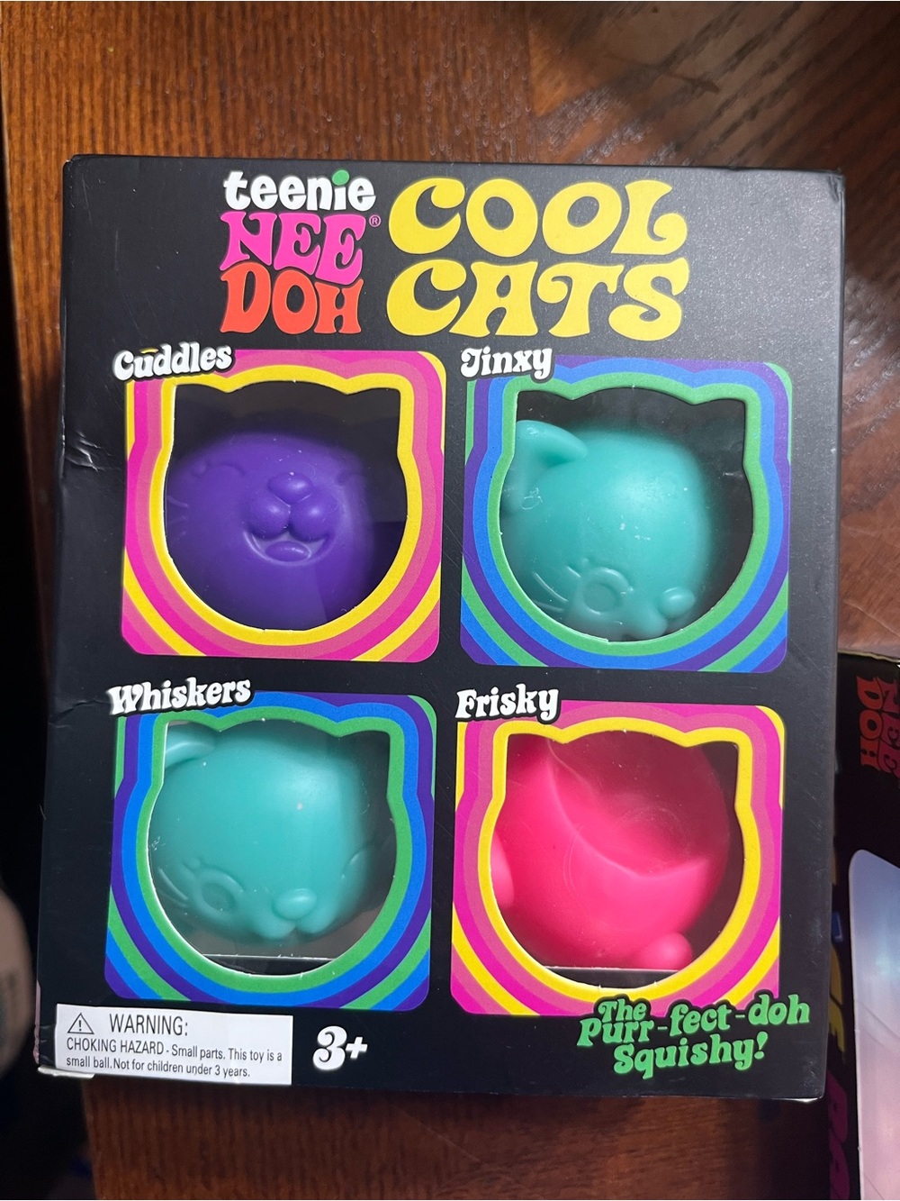 Brand new Nee Doh Cool Cats Squishy Toy Set - Purple, Teal, Pink